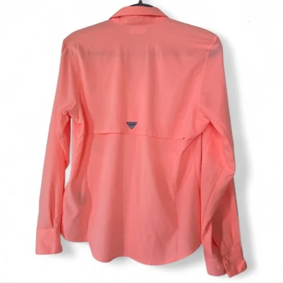 Columbia PFG Tamiami II Long Sleeve Shirt in Bright Coral Women’s Size XL - Picture 2 of 8